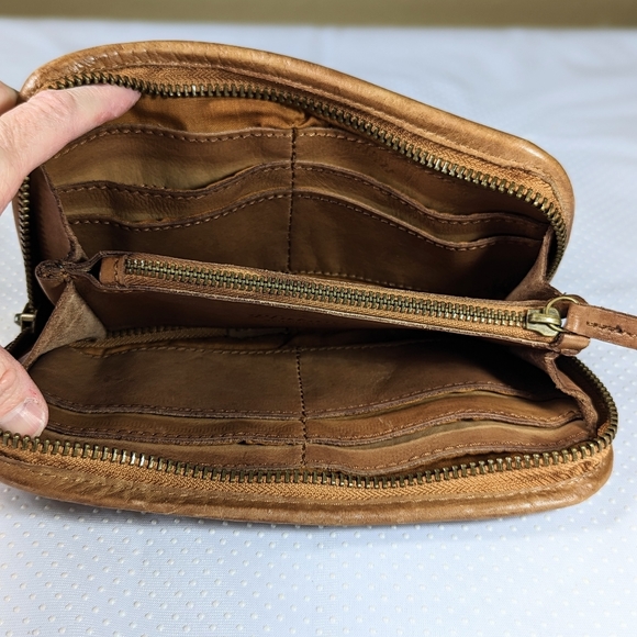 Vintage Plantania Basket Weave Leather Wallet Wristlet - Picture 6 of 7